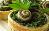 Feuilleté d'escargots avec son coulis de persil plat