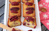 Financier aux cranberries fraîches et noix de pécan