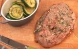 Steak d'agneau aux herbes aromatiques