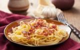 Spaghettis sauce façon carbonara