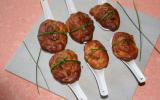 Madeleines poire, roquefort, amandes grillées