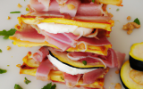 Millefeuilles de jambon de Vendée, courgettes, chèvre