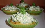 Cupcakes aux courgettes sauce au chèvre frais