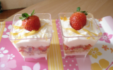 Verrines de fraises au palet breton