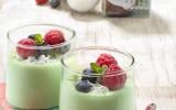 Panna cotta saveur coco et thé matcha