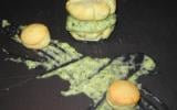 Purée de courgettes au roquefort en cookie salé façon macaron