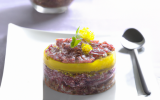 Tartare de canard, mangue et sardine marinée, de Fabrice Biasolo