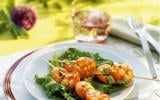 Brochettes de langoustines aux abricots