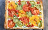 Tarte multicolore aux tomates