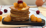 Blinis au sucre, fruit caramélisés