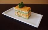 Mille-feuilles de carottes, brocoli et surimi