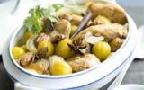 Tajine de poulet, mirabelles, noix de pécan et miel d'oranger