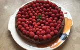 Gâteau tout chocolat, framboises