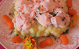 Parmentier de chou-fleur au saumon