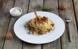 Linguine en sauce aux cailles et morilles