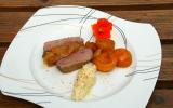 Rôti de magret de canard aux abricots au floc de Gascogne