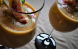 Smoothie de mangue et langoustines au caramel