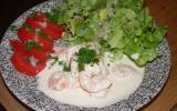 Salade de crevettes et sa sauce boursin