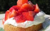 Fraises, chantilly de mascarpone sur shortbread