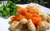 Mijoté de poulet, carottes & raisins secs