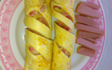 Omelette roulée au jambon et comté