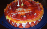 Entremet fraises-framboises