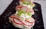 Petits toasts au fromage blanc et radis