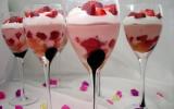 Trifles de fraises à la rose et chocolat blanc