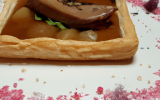 Foie gras sur tarte fine feuilletée