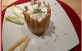 Charlotte aux asperges et crabe au fromage frais de chèvre