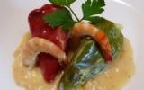 Piquillos farcis au cabillaud et aux gambas