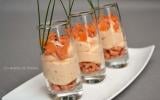 Verrines de mousse de saumon fumé et crevettes grises