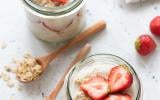 Overnight oats au fromage blanc et fraises