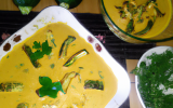 Copeaux de courgettes, crème fouettée au curry