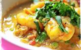 Curry indien de Crevettes au lait de coco