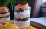 Verrine de Saumon sur une mousse de boursin