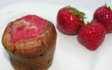 Moelleux Chocolat au Lait au Cœur coulant de Fraise