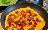 Omelette aux poivrons et chorizo