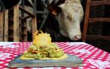 Mousseline de grenouilles sur croquants de comté