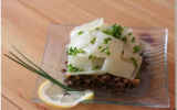 Salade de blettes et de lentilles, vinaigrette citronnée à la ciboulette