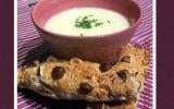 Velouté de panais Soda bread au cottage cheese lardons noisettes