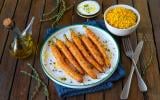 Carottes rôties, couscous et sauce yaourt