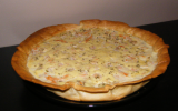 Quiche au saumon et crevettes sur pâte brisée