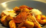 Gnocchi aux aubergines tomates frit