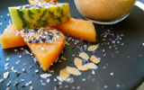 Granité de melon et sablés au basilic