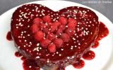 Gâteau aux framboises Saint-Valentin