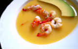 Potage crevette, gingembre et avocat