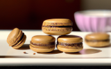 Macaron chocolat, ganache au thé earlgrey