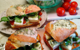 Sandwichs au tarama, roquefort et cresson