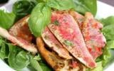 Rougets en carpaccio et basilic